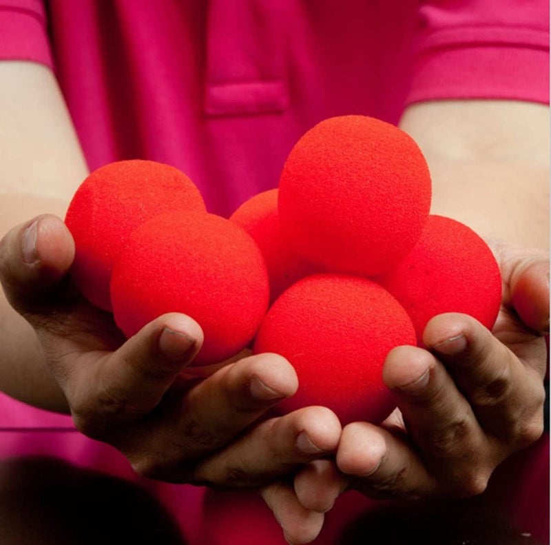 he andi 1.75 inch Red Sponge Soft Ball Close-Up Magic Street Classical Comedy Trick Props (12PC) - Image 2